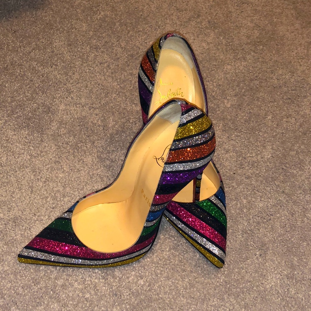 Christian Louboutin So Kate 120 Suede and Glitter